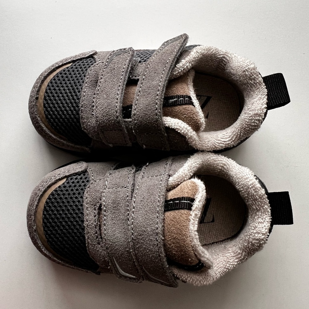 Zara Black and Gray Kids Sneakers with Velcro